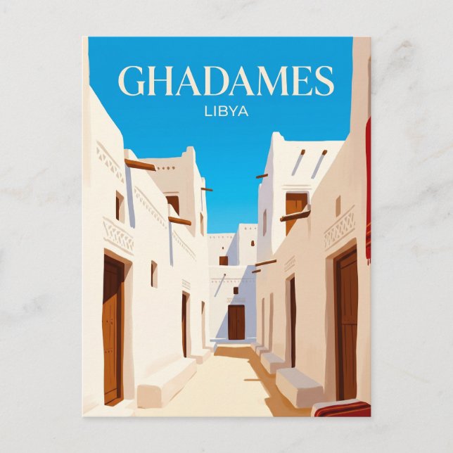 Postal Ciudad antigua de Ghadames Libia (Anverso)
