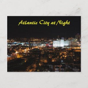 Postal Ciudad atlántica de noche
