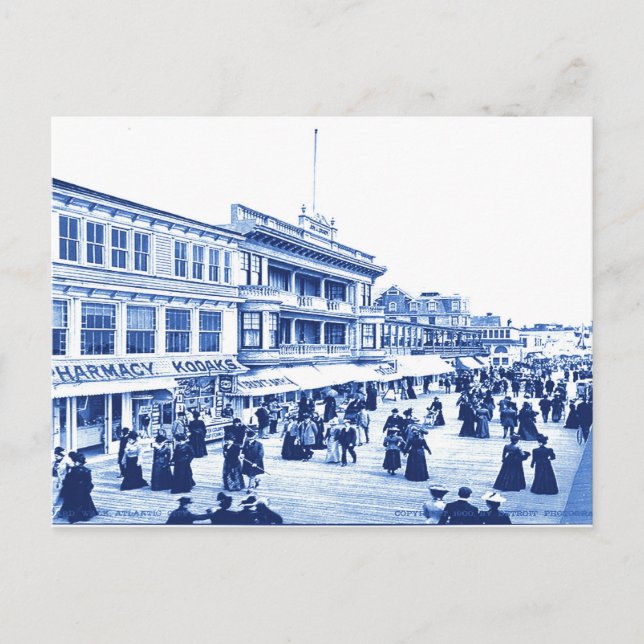 Postal Ciudad atlántica vintage (Anverso)