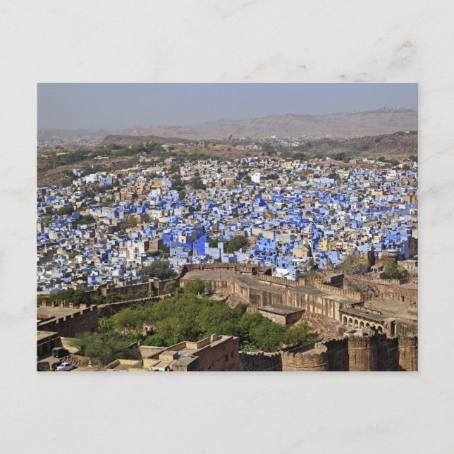 Postal Ciudad Azul vista desde el Fuerte de Mehrangarh /  (Anverso)