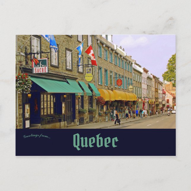 Postal Ciudad baja de Grand Street Ciudad Vieja Quebec (Anverso)