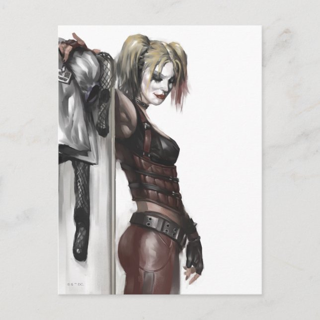 Postal Ciudad Batman Arkham | Ilustracion Harley Quinn (Anverso)