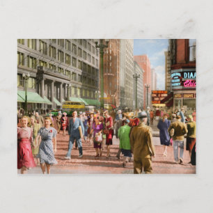 Postal Ciudad - Chicago - Multitudes de compras 1940