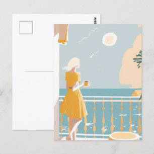 Postal Ciudad costera de Italia