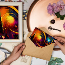 Ciudad de abstracción del color del portal brillan