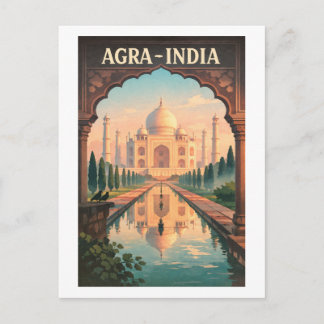 Postal Ciudad de Agra, viaje retro a la India 2026