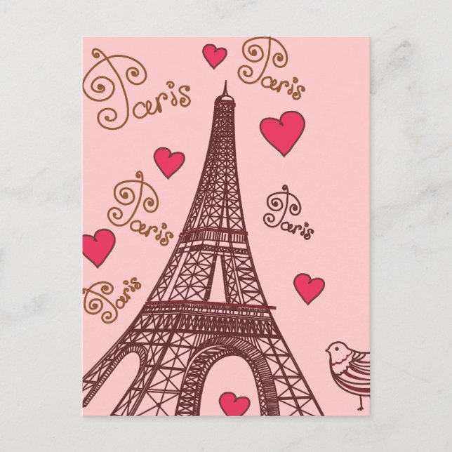 Postal Ciudad de Amor París (Anverso)