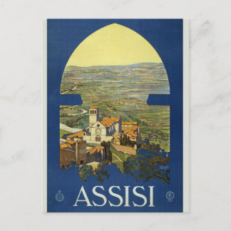Postal Ciudad de Asís Italia Vintage
