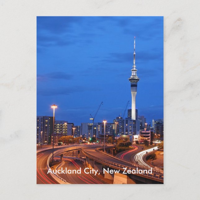 Postal Ciudad de Auckland, Nueva Zelanda en la oscuridad (Anverso)