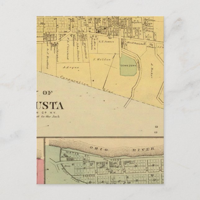 Postal Ciudad de Augusta con Tietzville, Foster (Anverso)