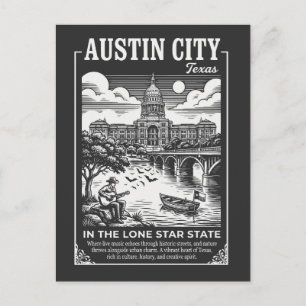 Postal Ciudad de Austin Texas en el estado de la estrella