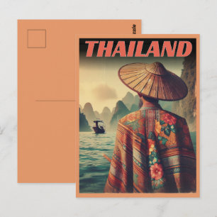 Postal ciudad de Bangkok Tailandia anciano tailandés rega