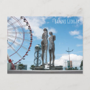 Postal Ciudad de Batumi, Georgia. Estatua de Ali y Nino
