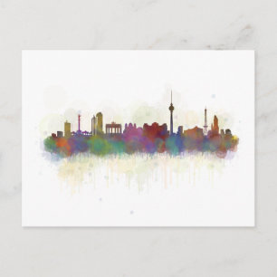 Postal Ciudad de Berlín Alemania. Deutsche Skyline art v2