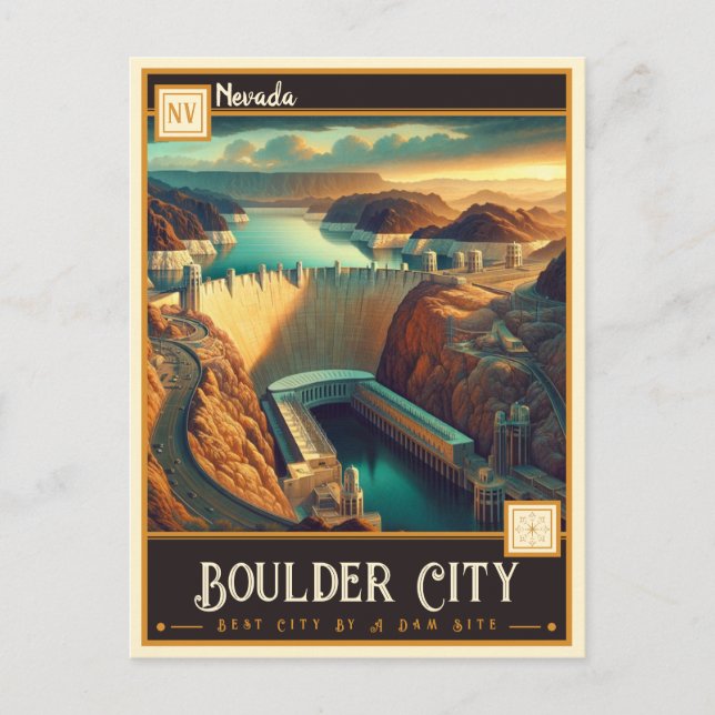 Postal Ciudad de Boulder, Nevada | Vintage (Anverso)