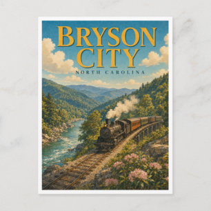 Postal Ciudad de Bryson Carolina del Norte Ferrocarril de