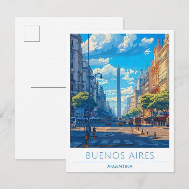 Postal Ciudad de Buenos Aires Argentina Viaje (Anverso / Reverso)