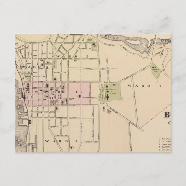 Postal Ciudad de Burlington en Vermont (Anverso)