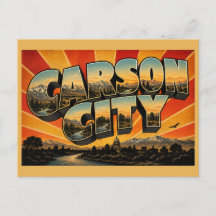 Ciudad de Carson Nevada Río Sierra Montañas Arte