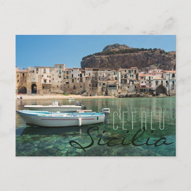 Postal Ciudad de Cefalu en Sicilia (Anverso)
