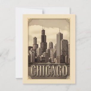 Postal ciudad de chicago vintage