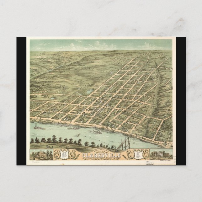 Postal Ciudad de Clarksville Tennessee (1870) (Anverso)