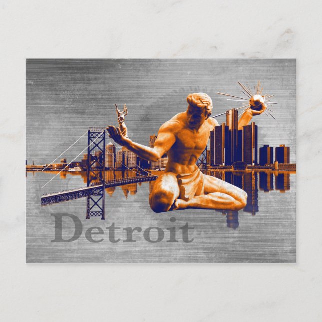Postal Ciudad de Detroit (Anverso)