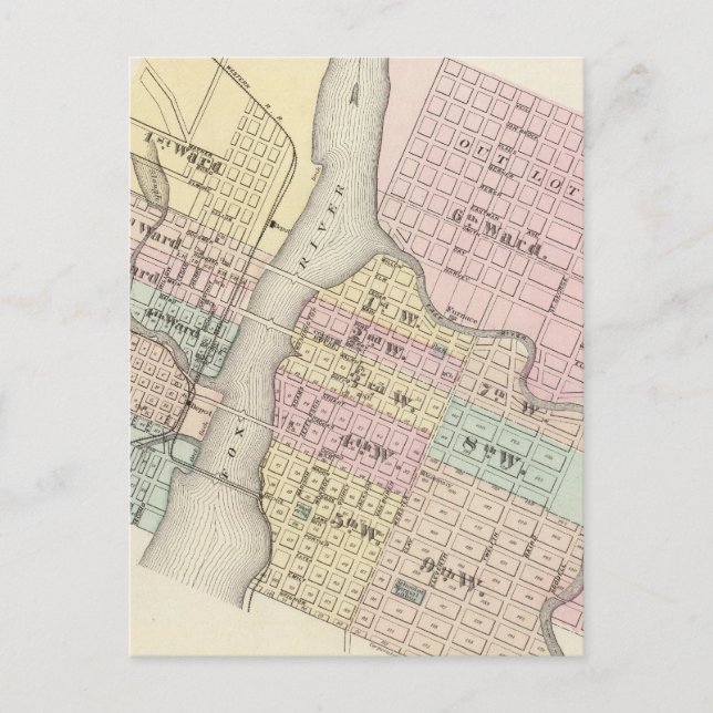 Postal Ciudad de Ft Howard, Ciudad de la Bahía Verde (Anverso)