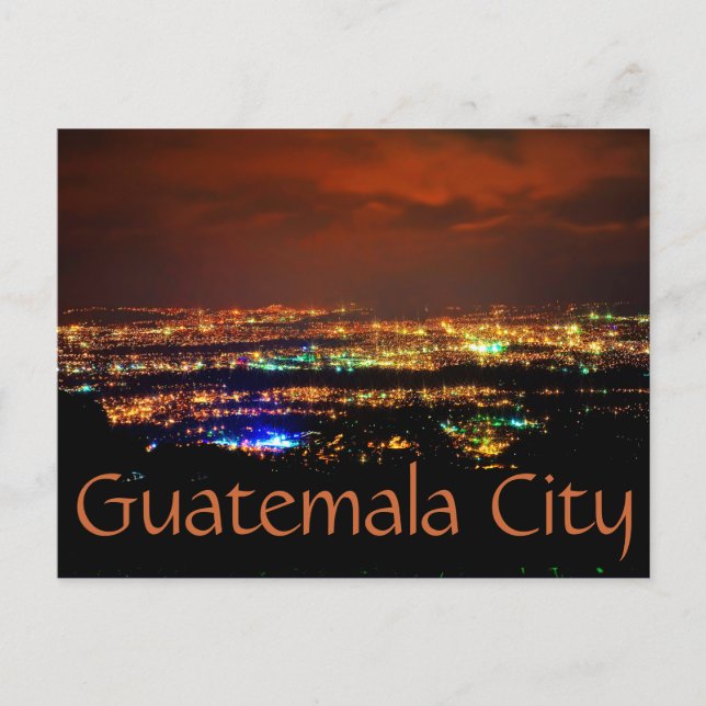 Postal Ciudad de Guatemala, Guatemala, AC por la noche. (Anverso)