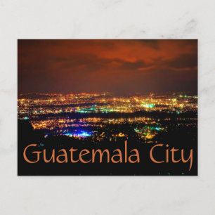Postal Ciudad de Guatemala, Guatemala, C.A. por la noche.