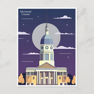 Postal Ciudad de ilustracion de turismo de Montreal Canad