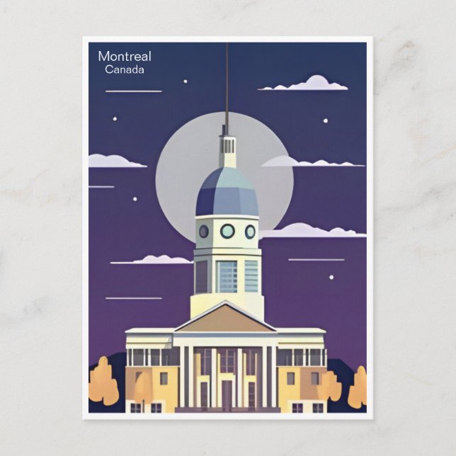 Postal Ciudad de ilustracion de turismo de Montreal Canad (Anverso)