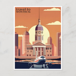 Postal Ciudad de ilustracion de turismo de Montreal Canad