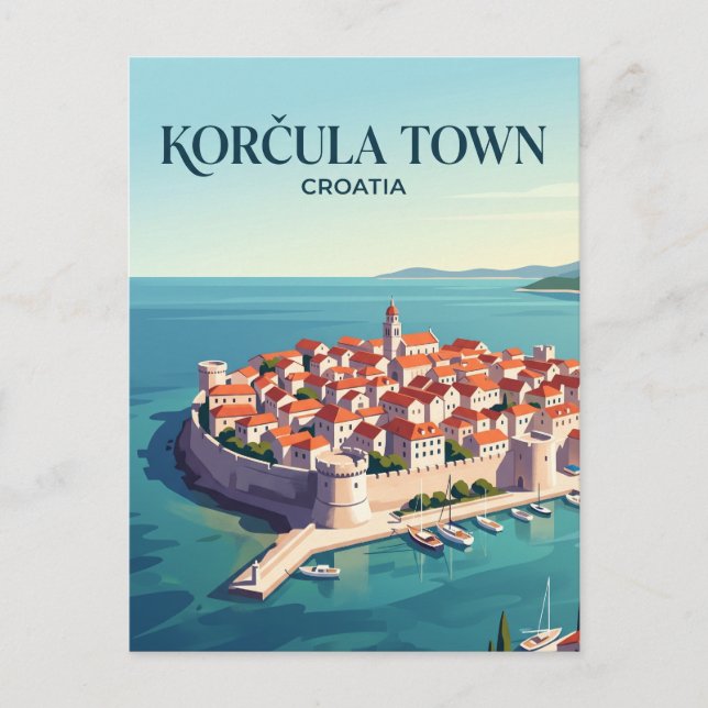 Postal Ciudad de Korčula Croacia (Anverso)