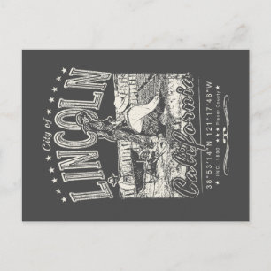 POSTAL CIUDAD DE LINCOLN - VINTAGE DE CALIFORNIA PLACER