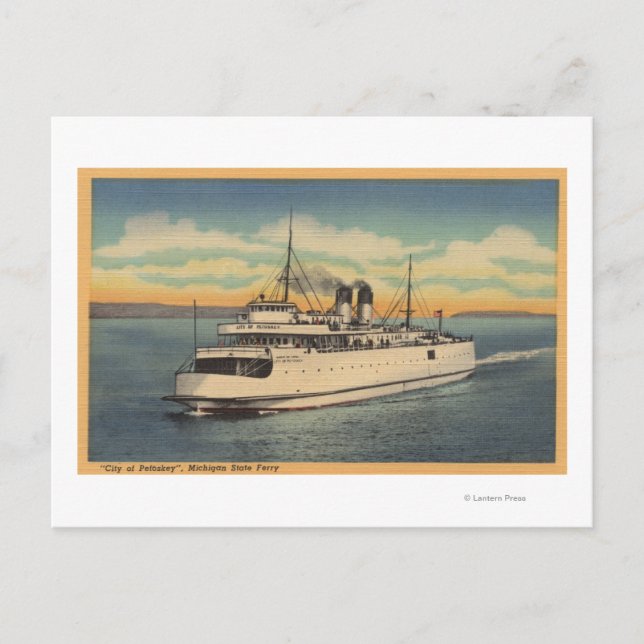 Postal Ciudad de Mackinaw, MI - Vista de la ciudad de Pet (Anverso)