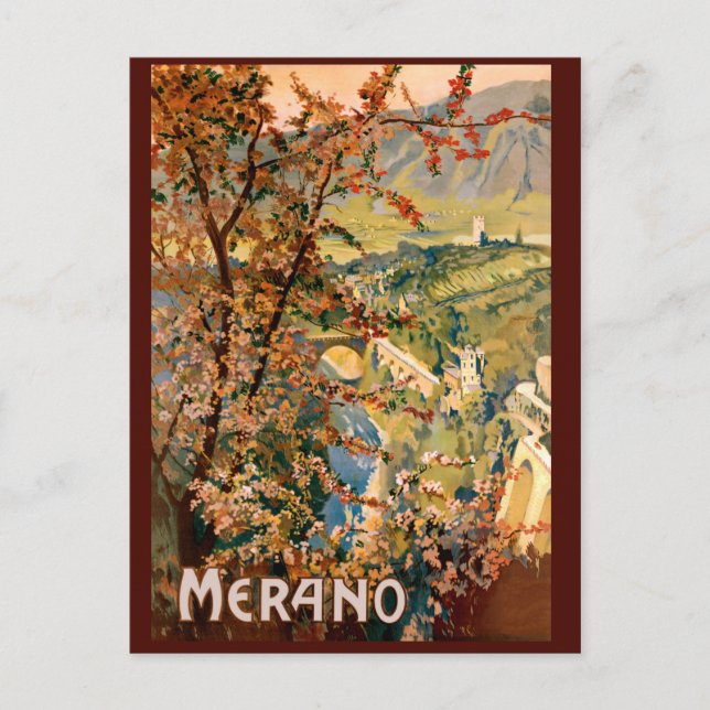 Postal Ciudad de Merano, Italia (Anverso)