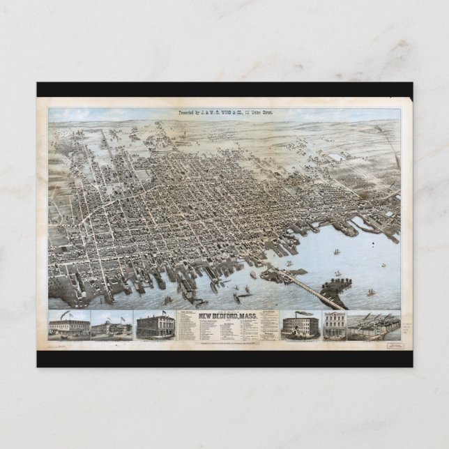 Postal Ciudad de New Bedford Massachusetts (1876) (Anverso)