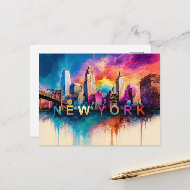 Postal Ciudad de Nueva York (Anverso/Reverso In Situ)