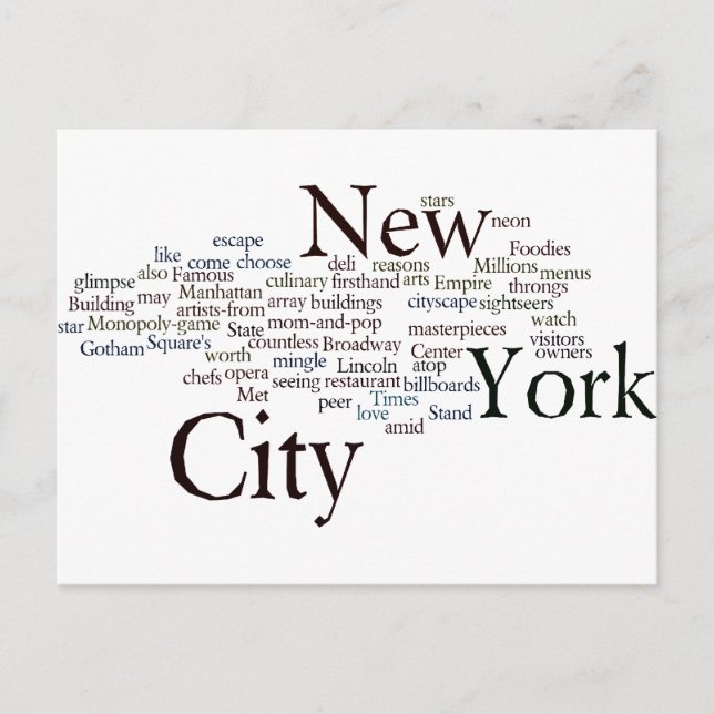 Postal Ciudad de Nueva York (Anverso)