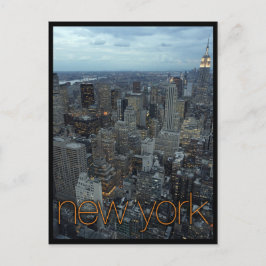 Postal ciudad de nueva york al atardecer