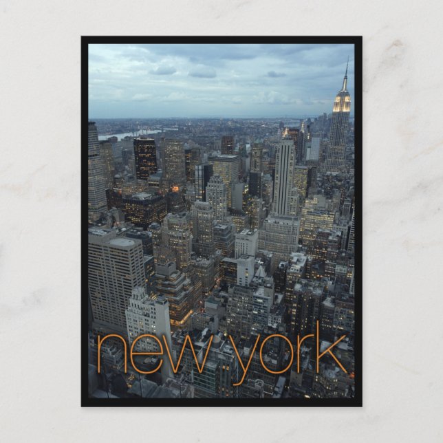 Postal ciudad de nueva york al atardecer (Anverso)