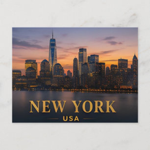 Postal Ciudad de Nueva York Destino de Viaje Icono del Pa