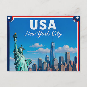 Postal 🗽 Ciudad de Nueva York EE. UU. Recuerdo de la vis