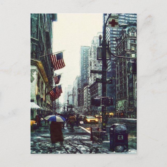 Postal Ciudad de Nueva York en invierno (Anverso)