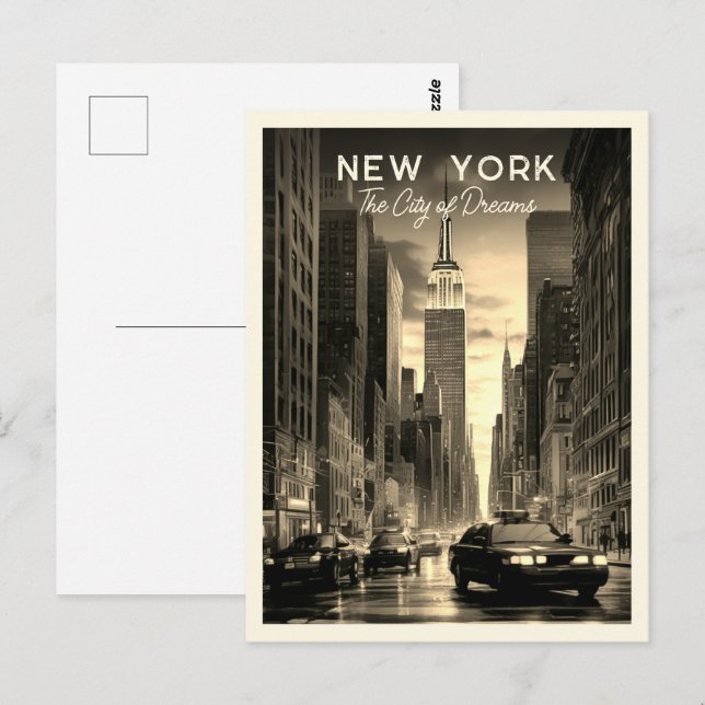 Postal Ciudad de Nueva York | La ciudad de los sueños (Anverso / Reverso)