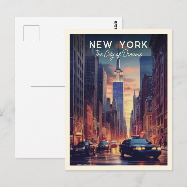 Postal Ciudad de Nueva York | La ciudad de los sueños (Anverso / Reverso)