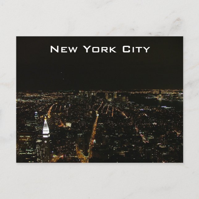 Postal Ciudad de Nueva York por noche (Anverso)