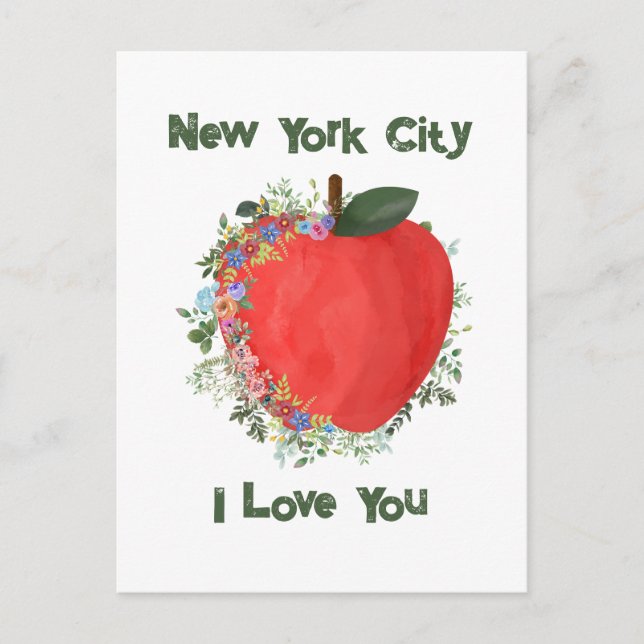 Postal Ciudad de Nueva York te amo Gran Apple (Anverso)