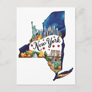 Postal Ciudad de Nueva York USA Estado Formado Vintage Ac